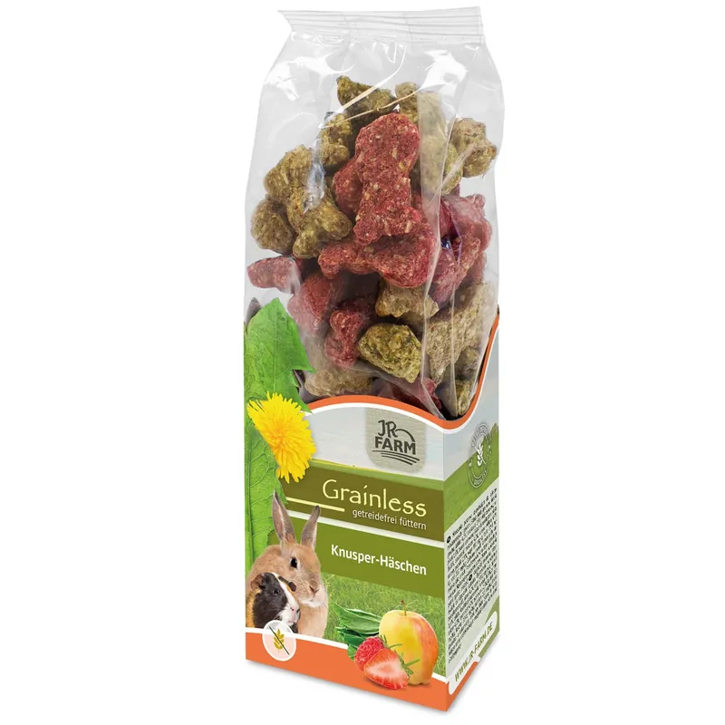 Sparpaket 2 x 150 g JR Farm Grainless Knusper-Häschen Nager Snack Meistverkauft